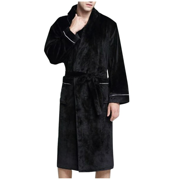 Mens Winter Plush Bathrobe Lengthened Furry Fuzzy Hooded Shawl Bathrobe Fleece Kimono Robes Maxi Long Robe Coat 